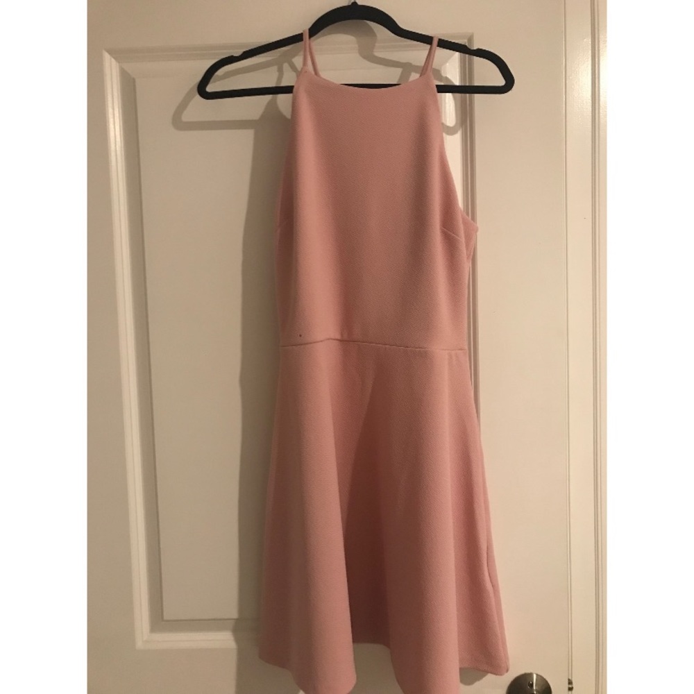 Light pink A-Line fit-and-flare dress.